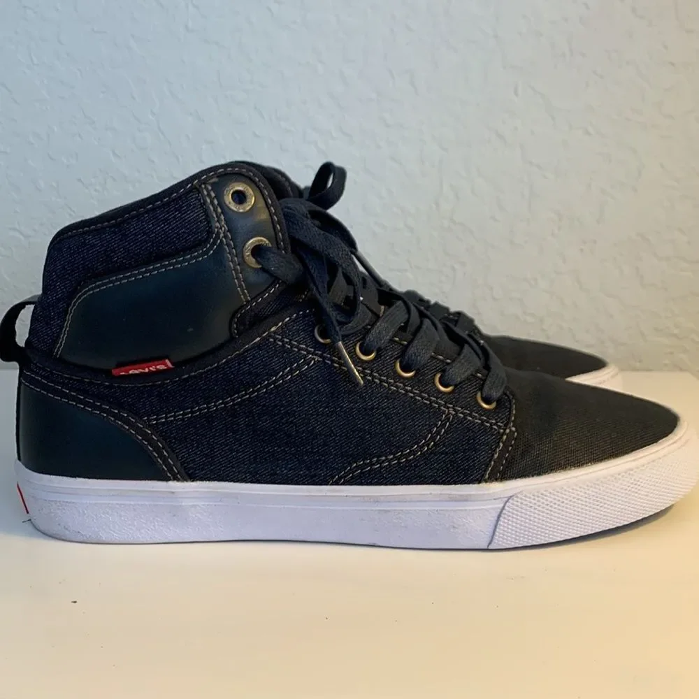 Levis Black High Top Sneakers Size 9